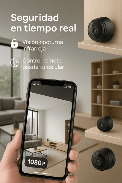 Mini Cámara Espía UltraVision™ | Grabación 4K Full HD | Con Micrófono Incluido